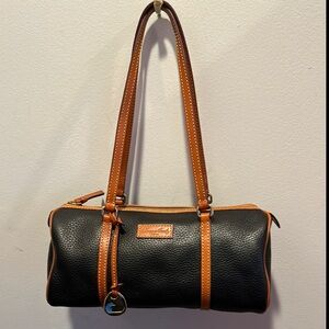 Dooney & Bourke Black and Tan Classic Shoulder Bag